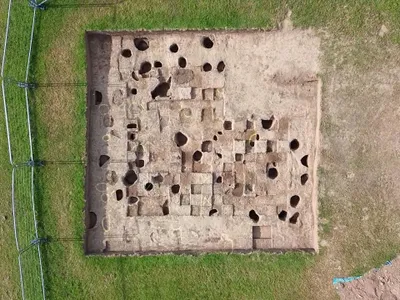 The remains of the Bronze Age roundhouse are located in a park in Cardiff, the capital of Wales.