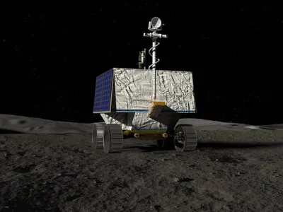 An artist&#39;s concept of NASA&rsquo;s Volatiles Investigating Polar Exploration Rover, or VIPER.