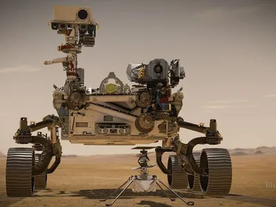 The Mars 2020 Perseverance rover and the Ingenuity Helicopter.