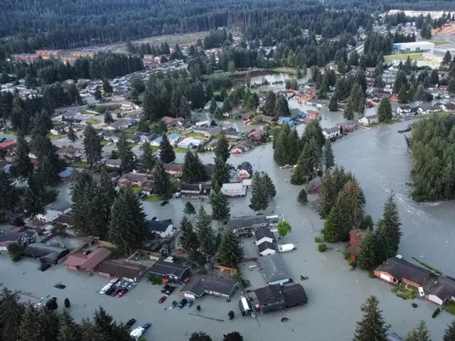 Intense flooding continued on August 7, after the sudden draining of a glacial lake near the Mendenhall River in Juneau, Alaska.