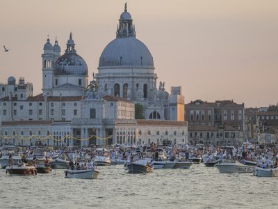 Locals and tourists gather in Venice on&nbsp;July 20, 2024.