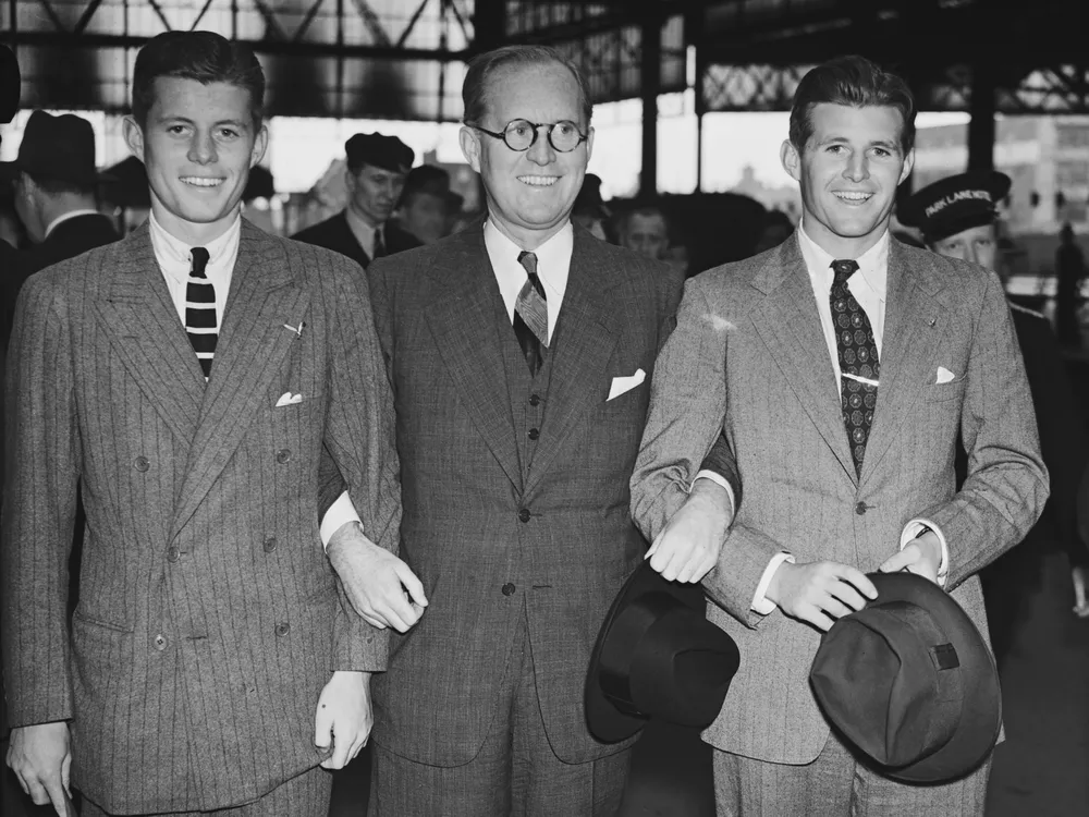 L to R: John F. Kennedy, Joseph P. Kennedy Sr. and Joseph P. Kennedy Jr. in London in 1937