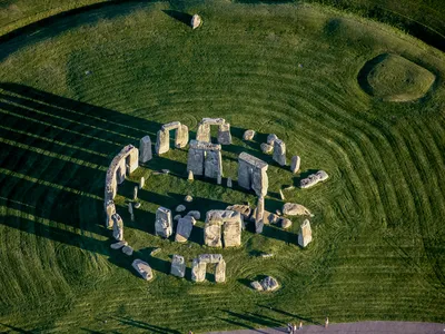 The Altar Stone lies at the center of the prehistoric monument in&nbsp;Wiltshire, England.