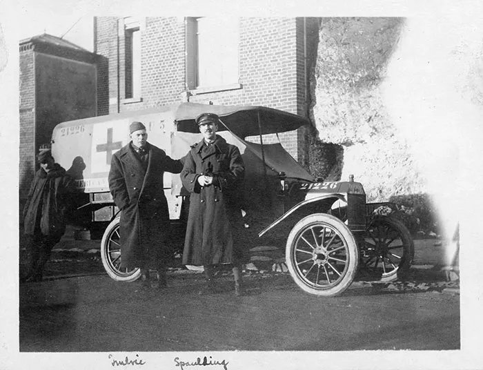 Imbrie (left) and George F. Spaulding, members of the American Ambulance Field Service in France, in 1916