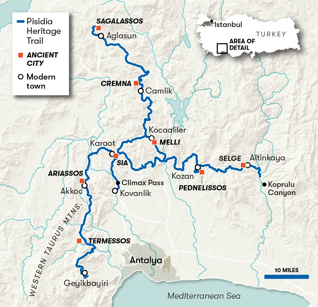 a map of ancient trails in Turkey