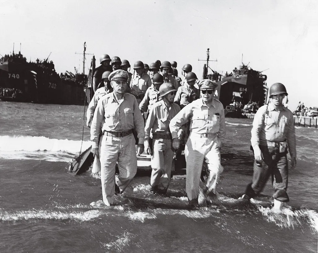 General MacArthur wades ashore