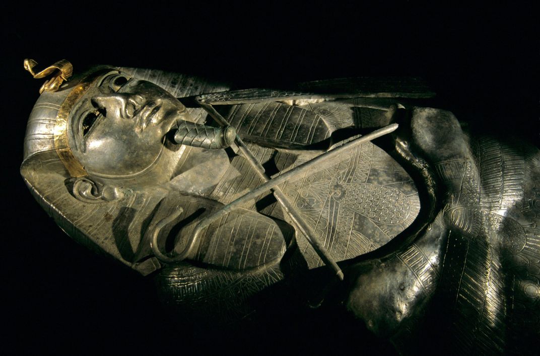 The silver coffin of Psusennes I