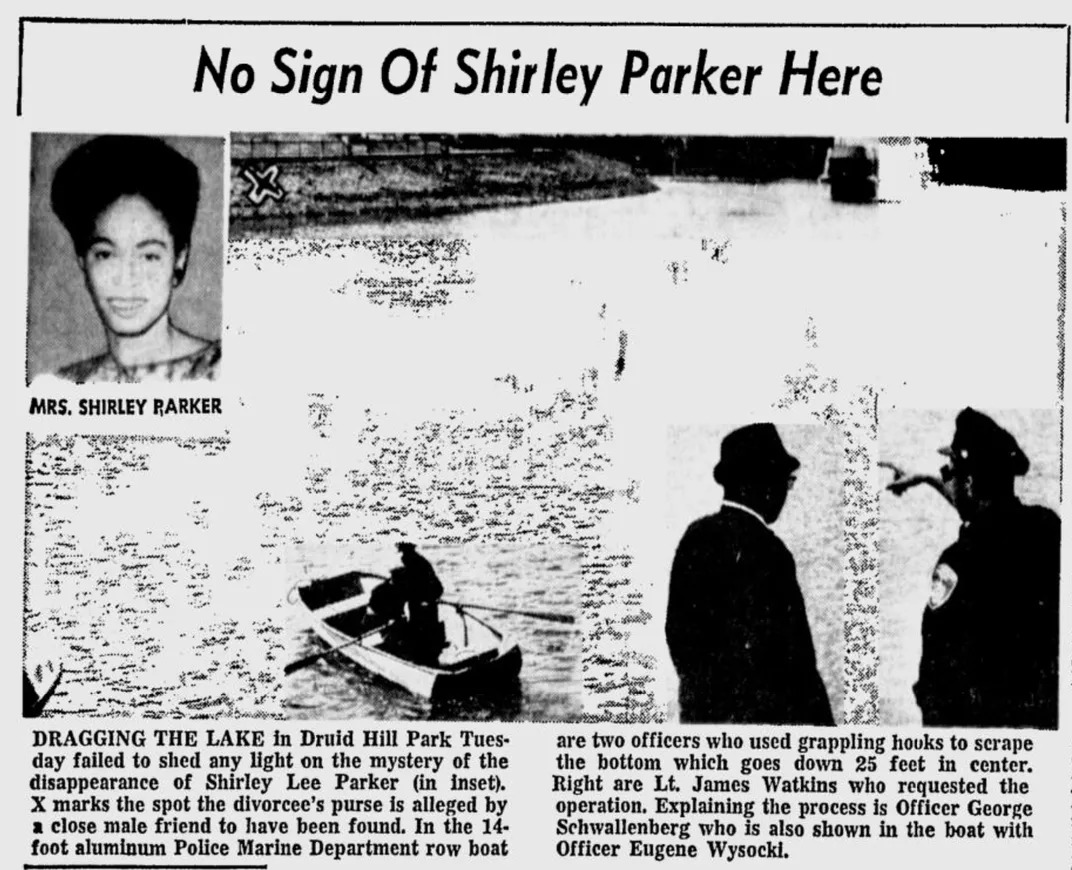 Newspaper clipping about Parker's death